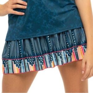 Lucky In Loved Feeling Inky Indigo Women Large Smocked Ruched Tennis Lined Skirt